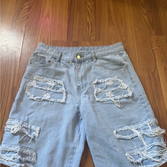 Distressed Gray Jean Shorts for Men - Picture 1 of 2
